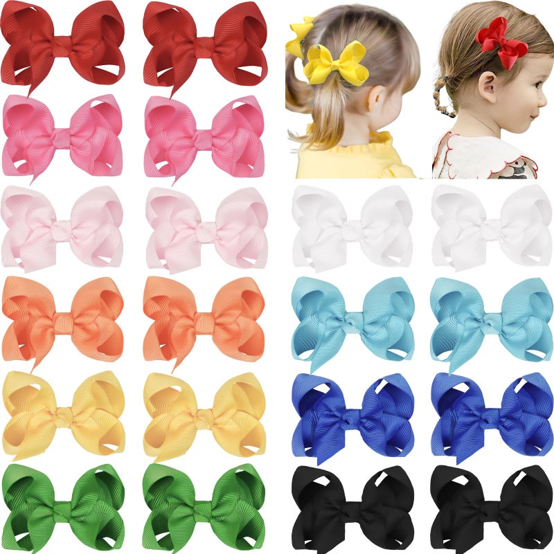 JOYOYO 20PCS 3 Inch Hair Bows for Girls Grosgrain Ribbon Toddler Hair Accessories with Alligator Clips for Toddlers Baby Girls Kids Teens in Pairs - Image 1